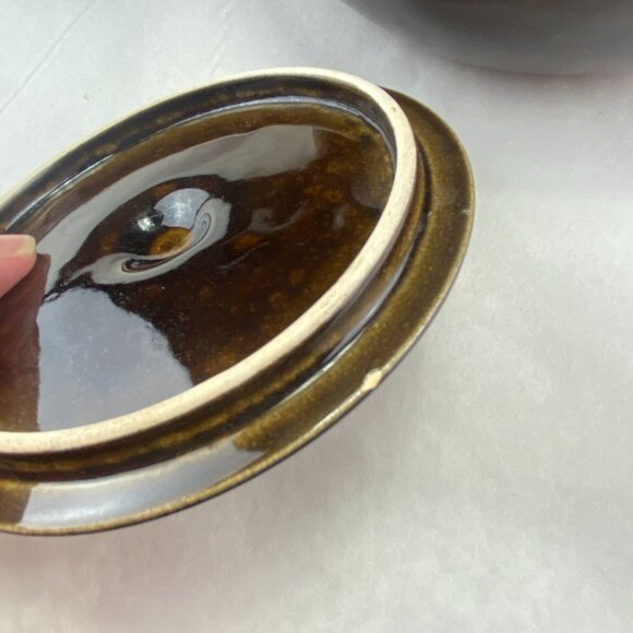 Vintage MCM Russel Wright Handled Bean Pot 2Q Brown - Picture 7 of 12